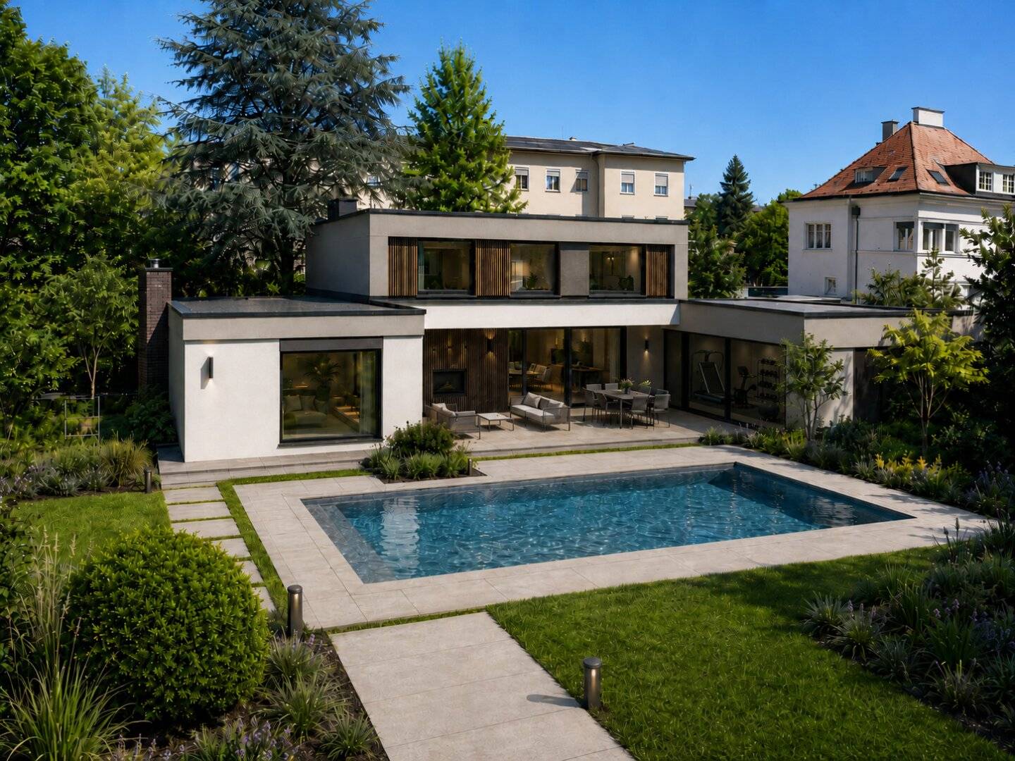 *** Charaktervolle Architektenvilla mit Atrium-Flair in Innenstadtnähe ***