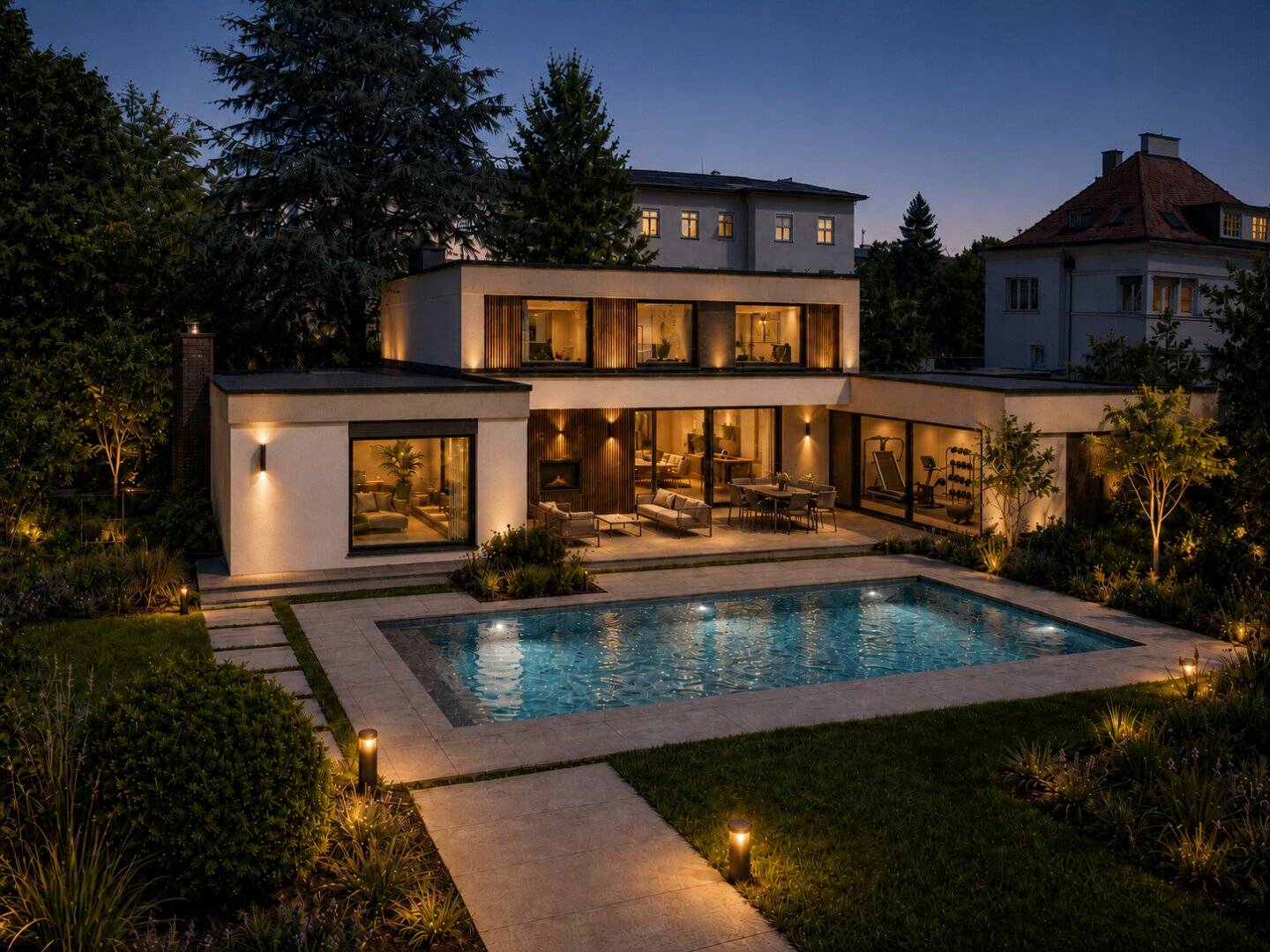 *** Charaktervolle Architektenvilla mit Atrium-Flair in Innenstadtnähe ***