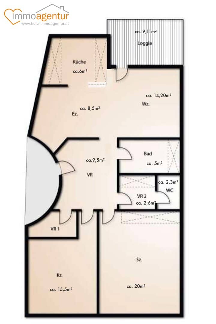 Helle, modernisierte 3-Zimmer-Wohnung mit Loggia, Parkplatz und hochwertiger Ausstattung in Marchtrenk