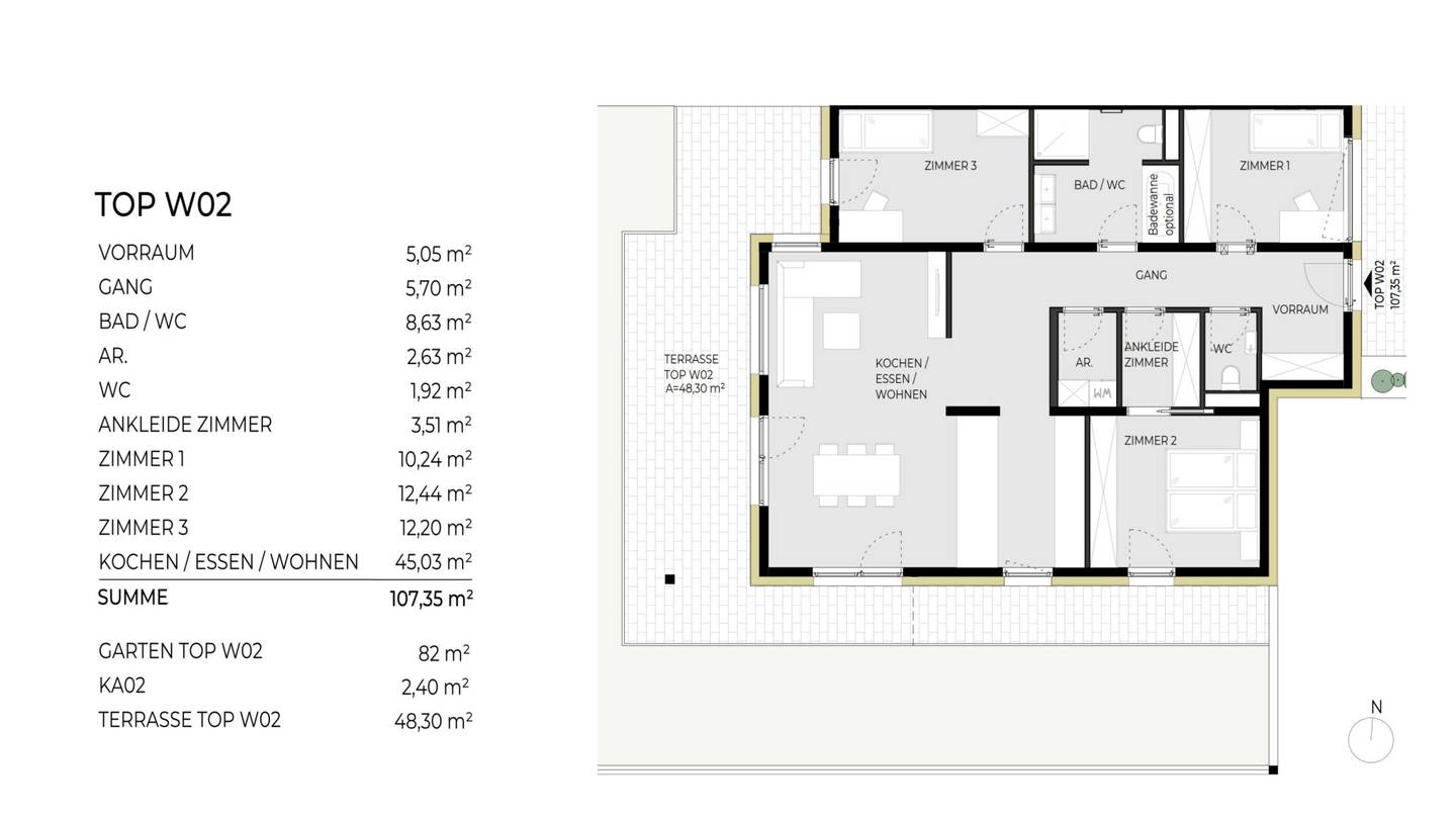 4-Zimmer-Gartenwohnung "Rosskogel" Top W02 - fertiggestellt