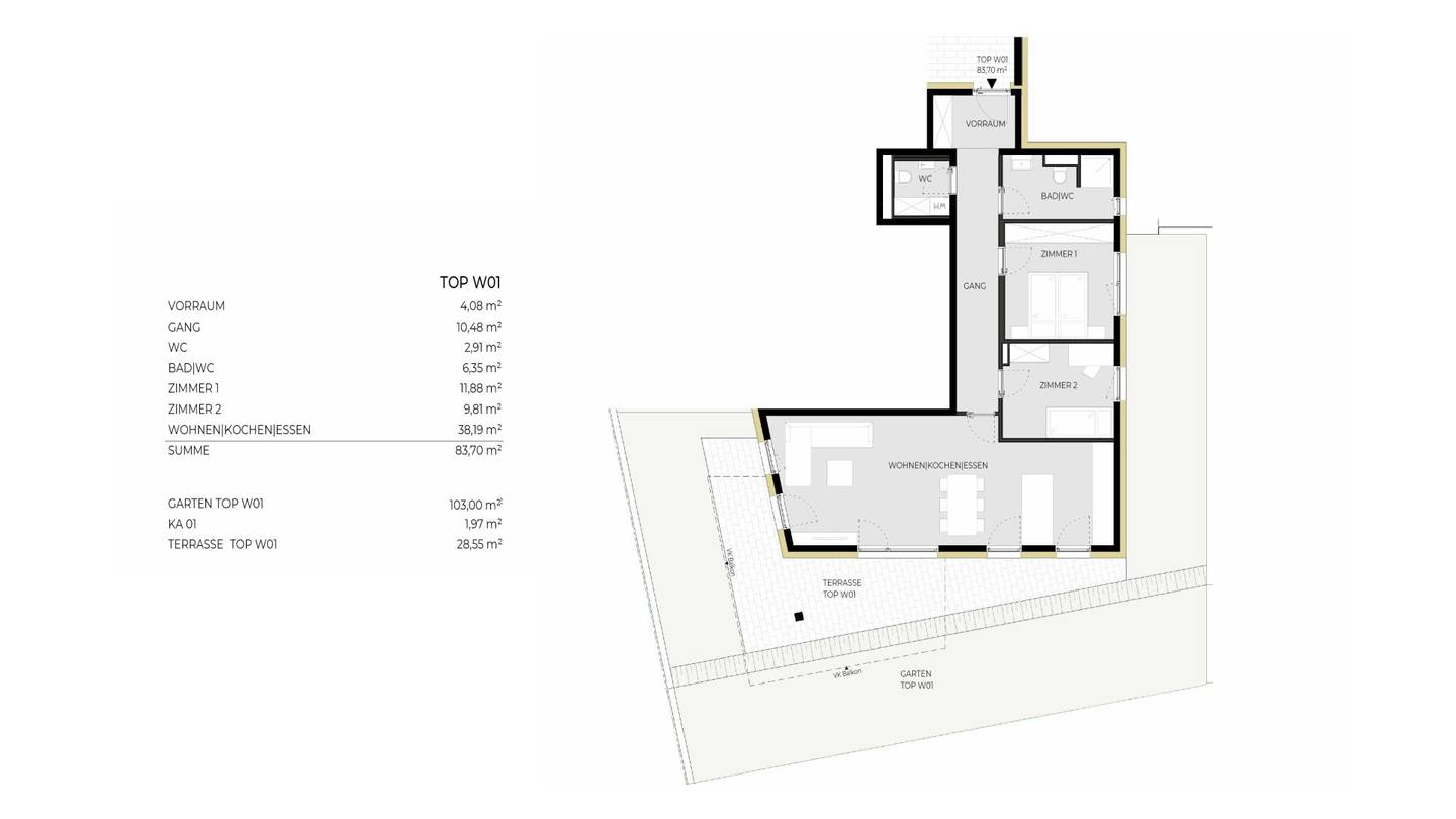 3-room apartment "Smart Living" Top W01