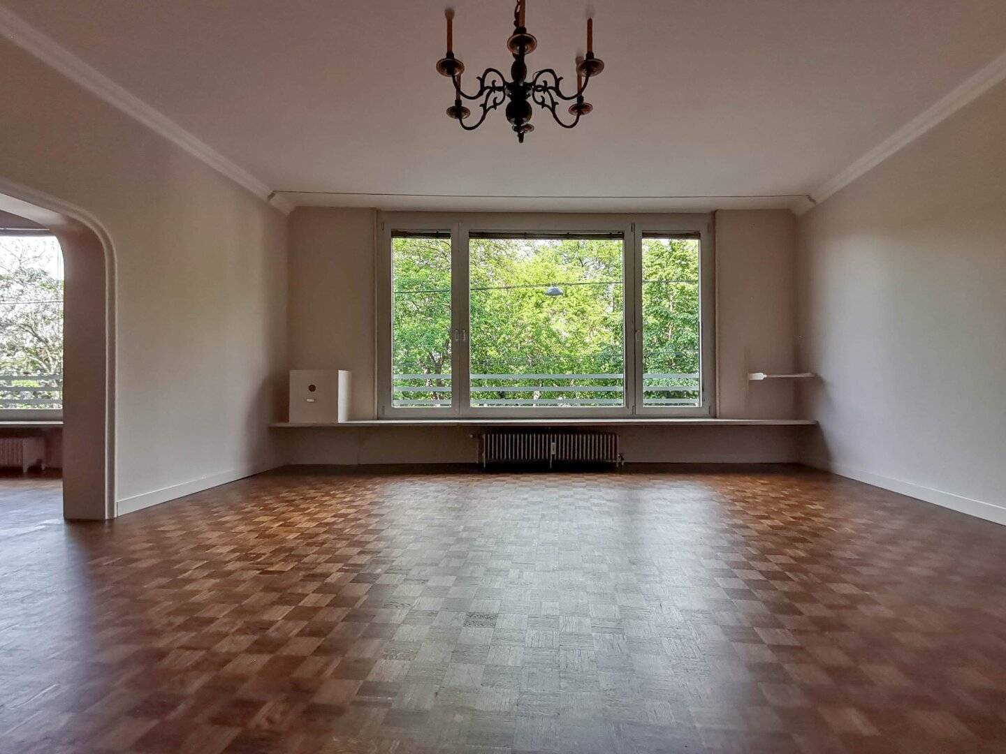 Representative balcony apartment in the embassy district near Belvedere with green view, shared garden access and garage space
