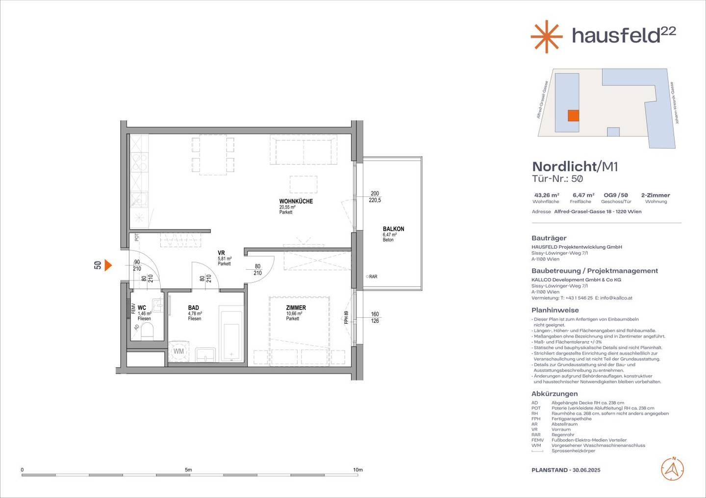 Unbefristete Neubau-Mietwohnung im Oberen Hausfeld Top 1.50 | Termin online buchen: www.hausfeld22.at/nordlicht