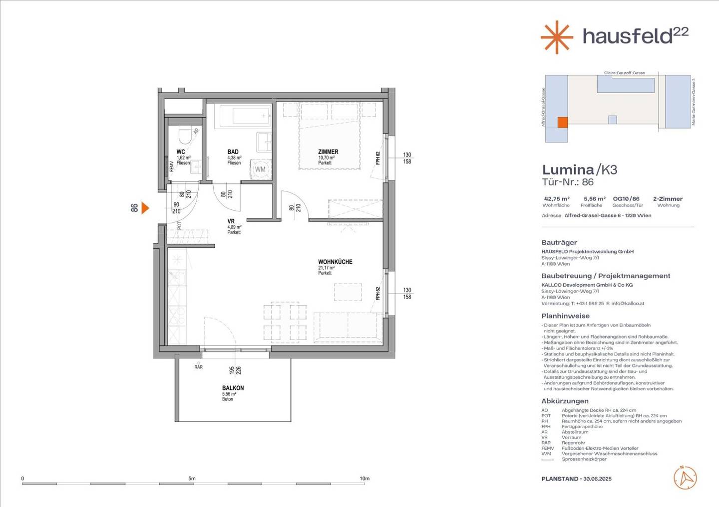 Top: A.86  ● LUMINA im Hausfeld²² ● Unbefristet ● Termin online buchen: www.hausfeld22.at/lumina