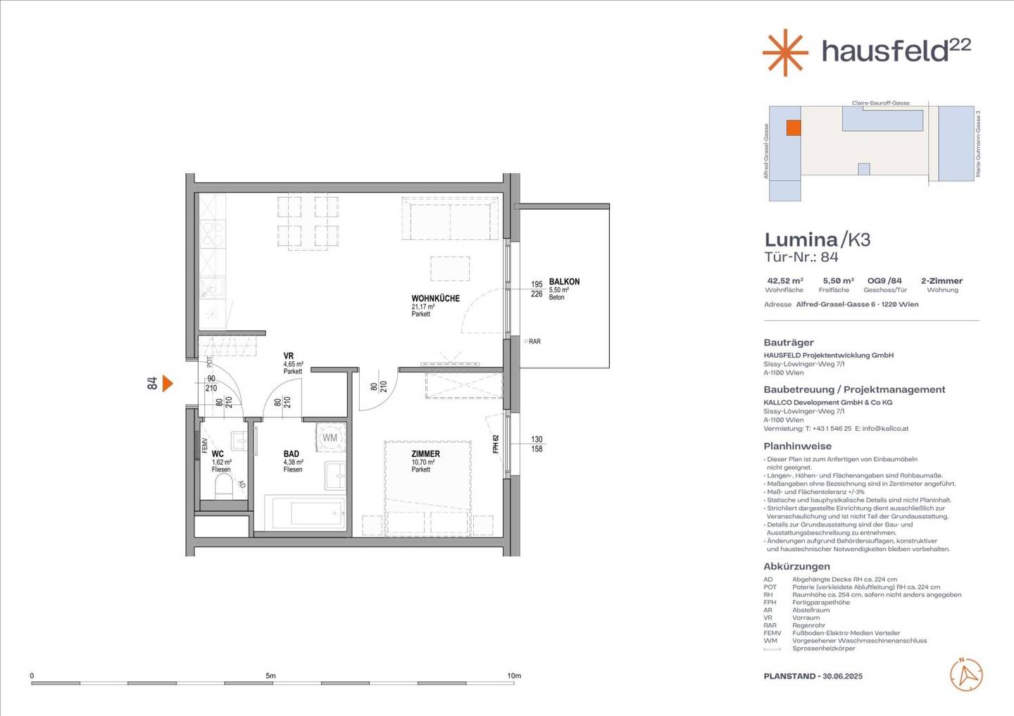 Top: A.84  ● LUMINA im Hausfeld²² ● Unbefristet ● Termin online buchen: www.hausfeld22.at/lumina