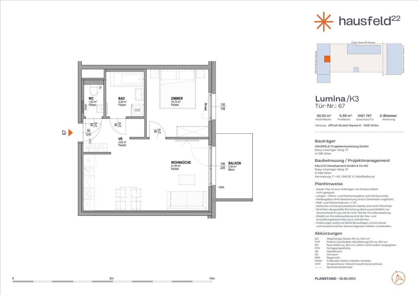 Top: A.67  ● LUMINA in Hausfeld22 ● Indefinite lease ● Schedule online booking: www.hausfeld22.at/lumina