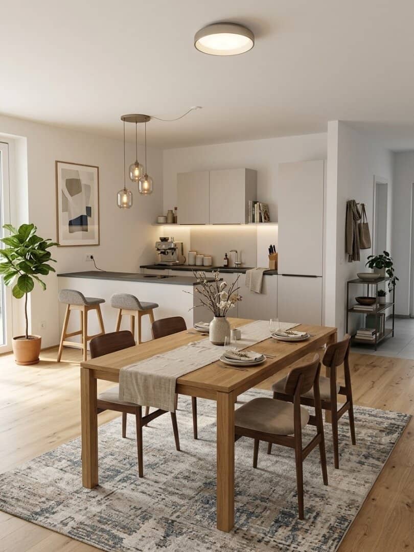Exclusive three room rental apartment with loggia and high quality furnished kitchen