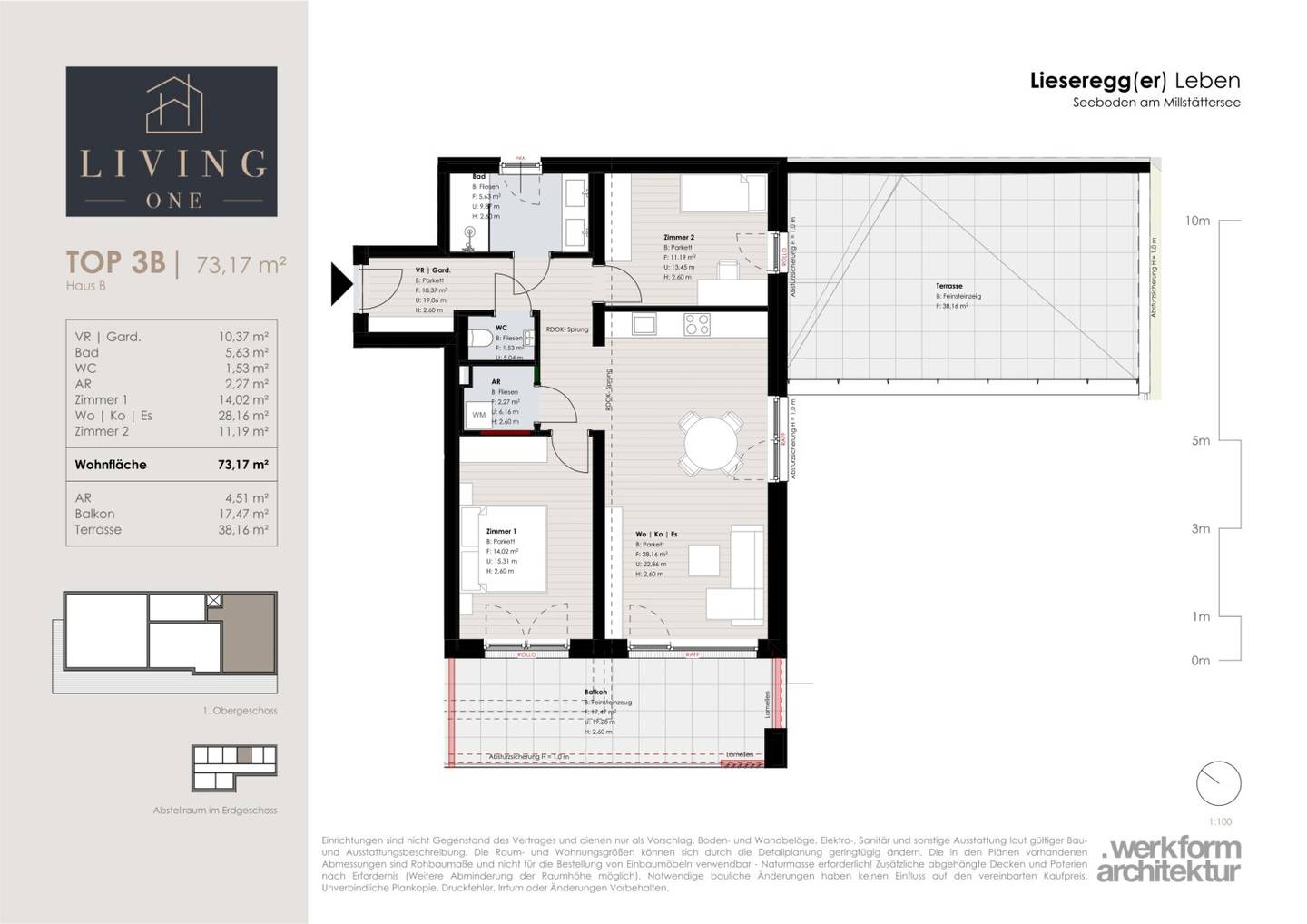 LIESEREGG: Moderne 3-Zimmer-Wohnung mit XL Balkon / Top 3B