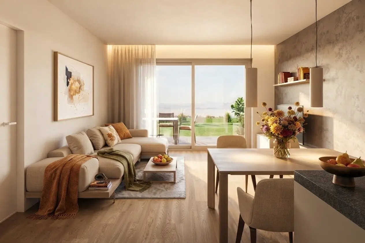 63 m² Wohnfläche mit Terrasse und eigenem Garten (B2)