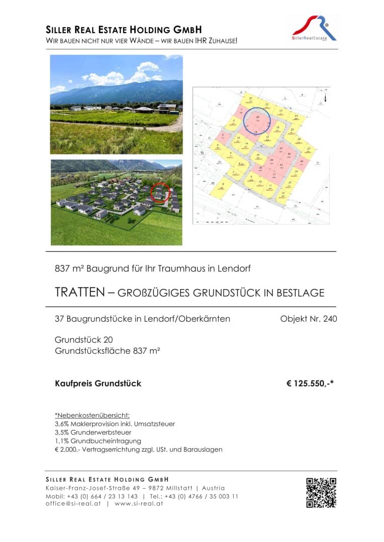 TRATTEN  - Großzügiges Eckgrundstück in Bestlage (G20)