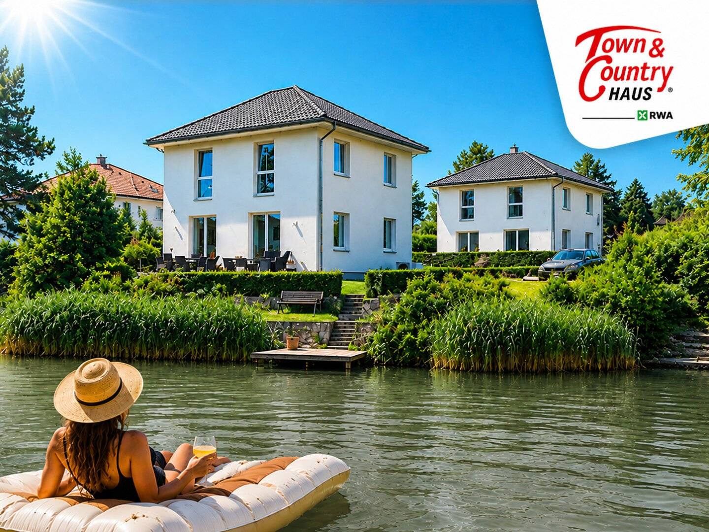 Haus am See in Leopoldsdorf bei Wien – Exklusive Stadtvilla mit privatem Seezugang