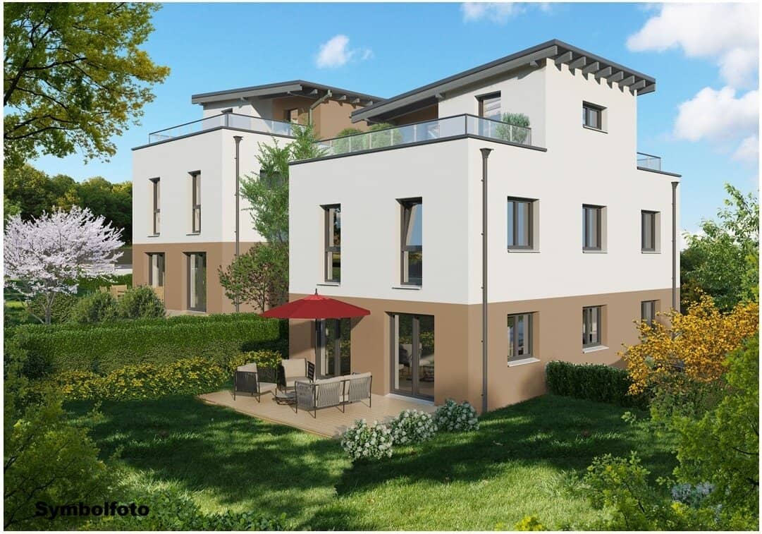 A distant view for the soul villa with two roof terraces above Kritzendorf