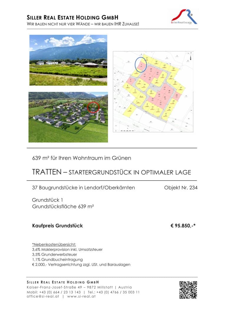 TRATTEN - Startergrundstück in optimaler Lage (G1)