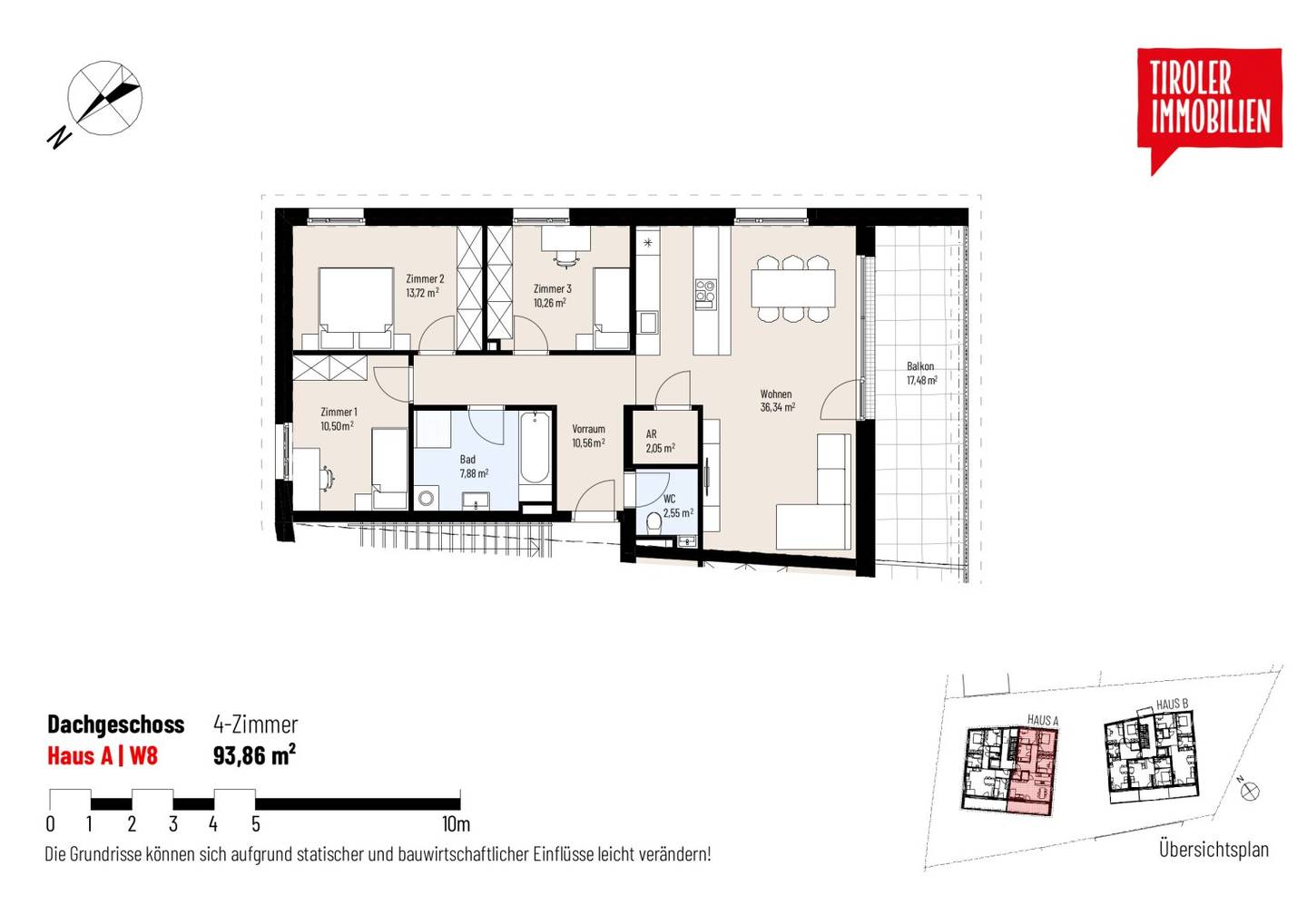 4-Zimmer-Wohnung im DG in Oetz, provisionsfrei