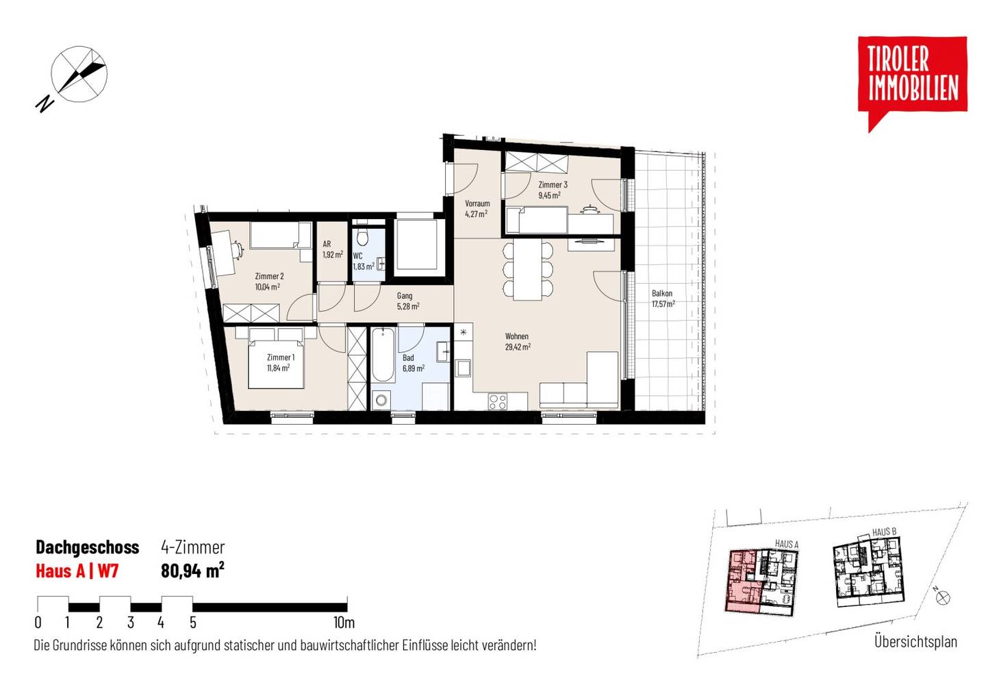 4-Zimmer-Wohnung im DG in Oetz, provisionsfrei