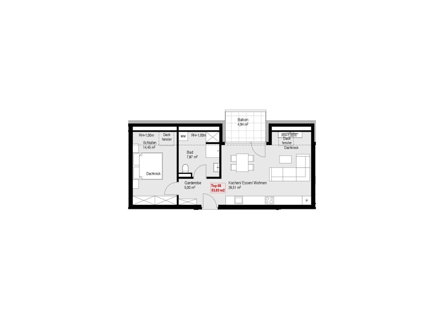 2-Zimmer-Wohnung im 2.OG mit Balkon, provisionsfrei