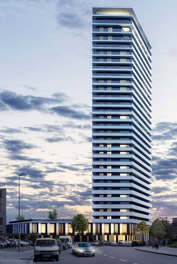Underground garage parking spaces in the best location at BRUCKNER TOWER
