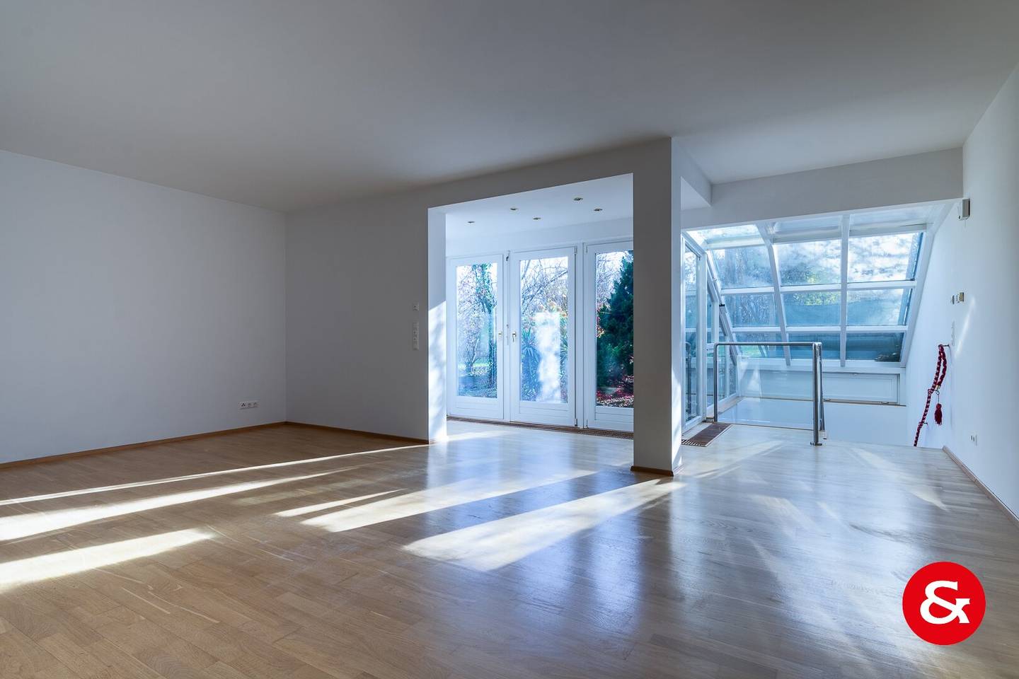 Garden apartment with an office or hobby level and two garage spaces? no,