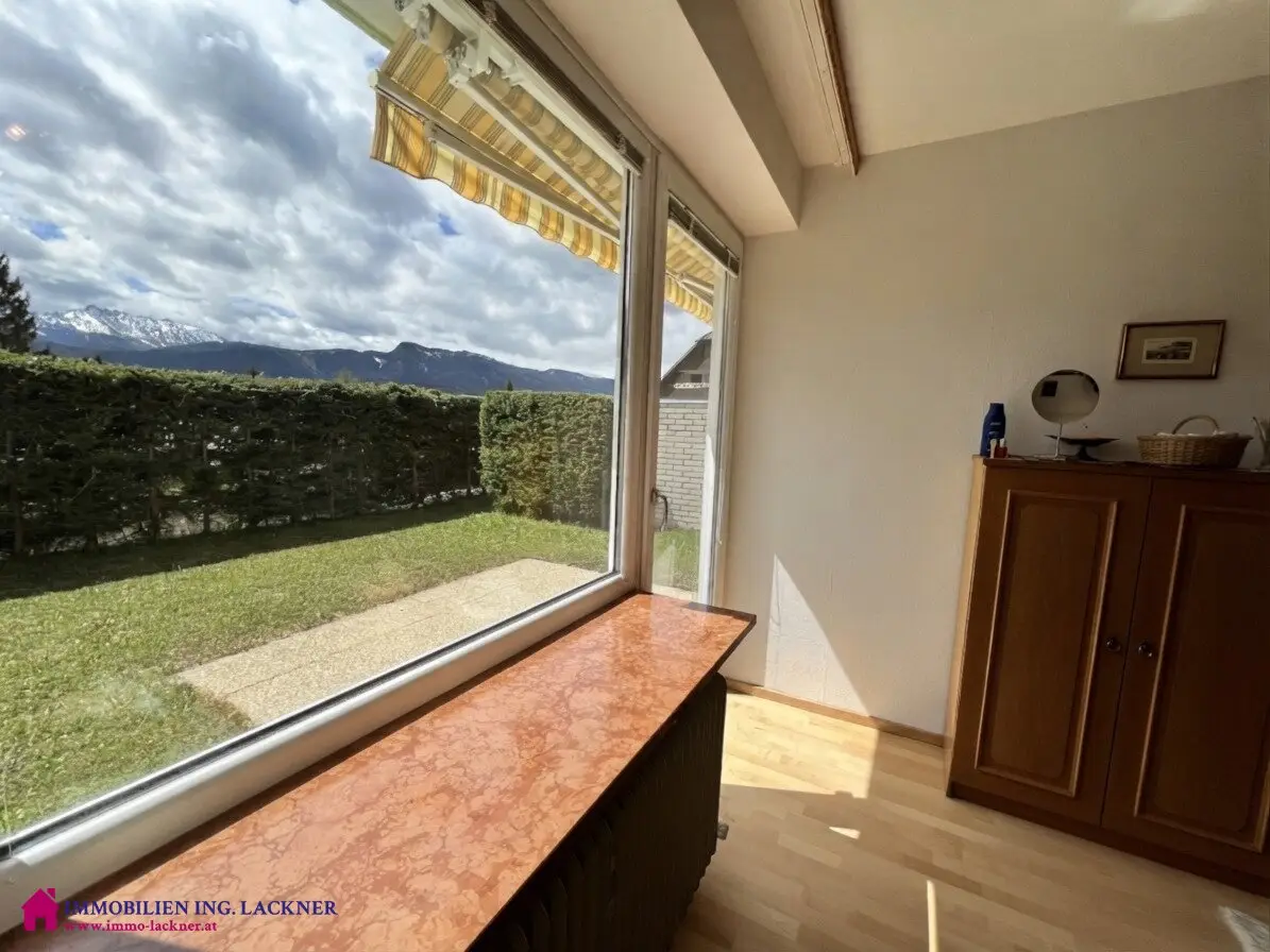 Above the rooftops of Bad Mitterndorf with a view of the surrounding mountain world close to the town center