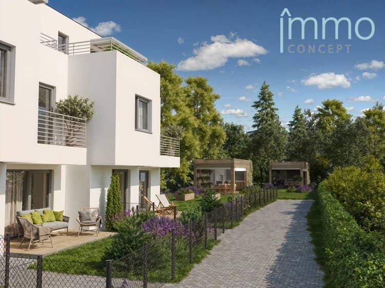 Ansicht Reihenhaus Top 3 Parkgarten Mauer