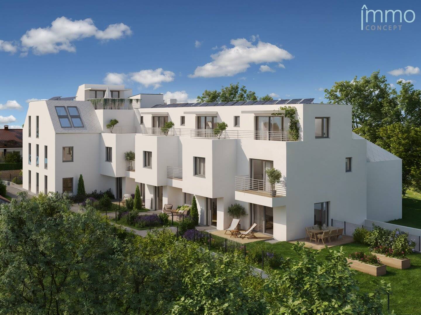 Parkgarten Mauer hochwertig Wohnen mit gesamt nur 6 Einheiten