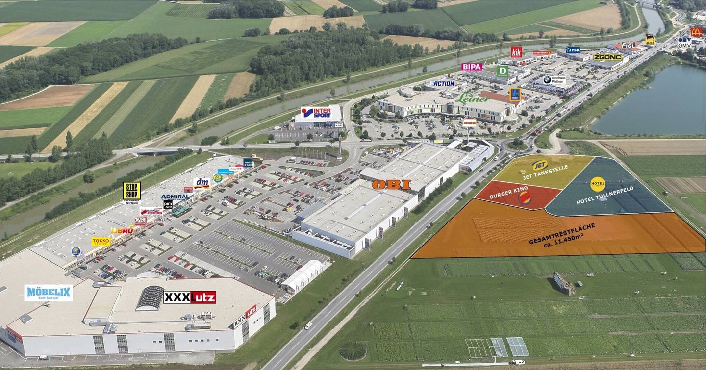 Langenrohr near Tulln: Commercial property in top traffic location for rent (building rights possible)