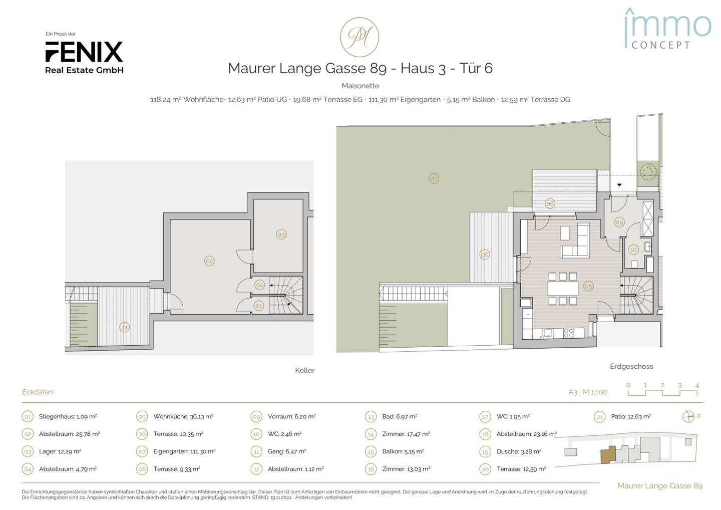 Parkgarten Mauer - exklusives Reihen- Endhaus mit Vollkeller und NEU mit hochwertiger Einbauküche!
