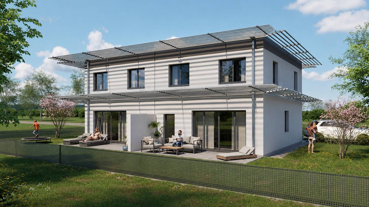 Brick masonry construction absolute quiet location semi detached house with garden in Pottendorf