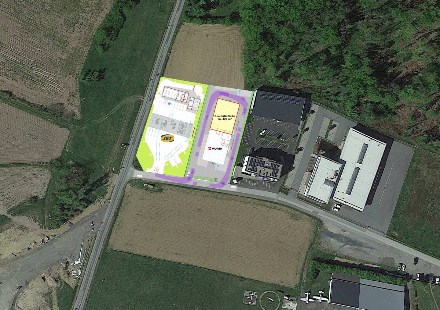 Fürstenfeld: Neubau-Geschäftsgebäude (Gewerbe-/Bürofläche ca. 420 m²) direkt am Schnellstraßenzubringer S7 langfristig zu mieten