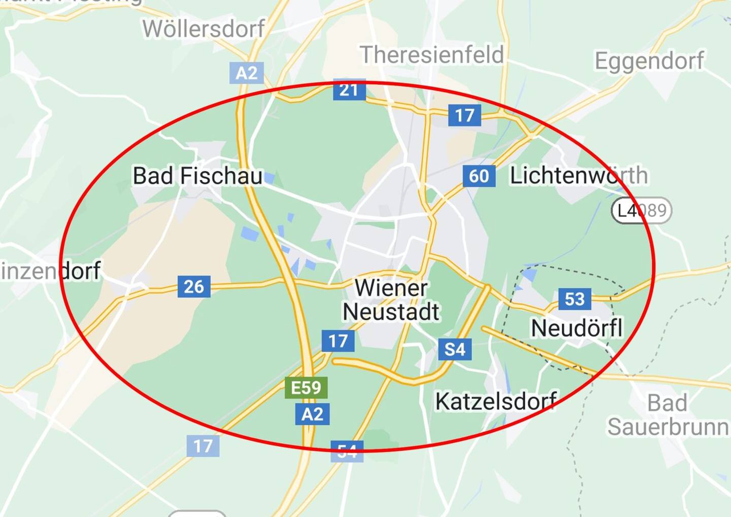 Wiener Neustadt District: Commercial plots from about 2,500 m² to about 7,700 m² in a high traffic, high visibility location for long-term rental