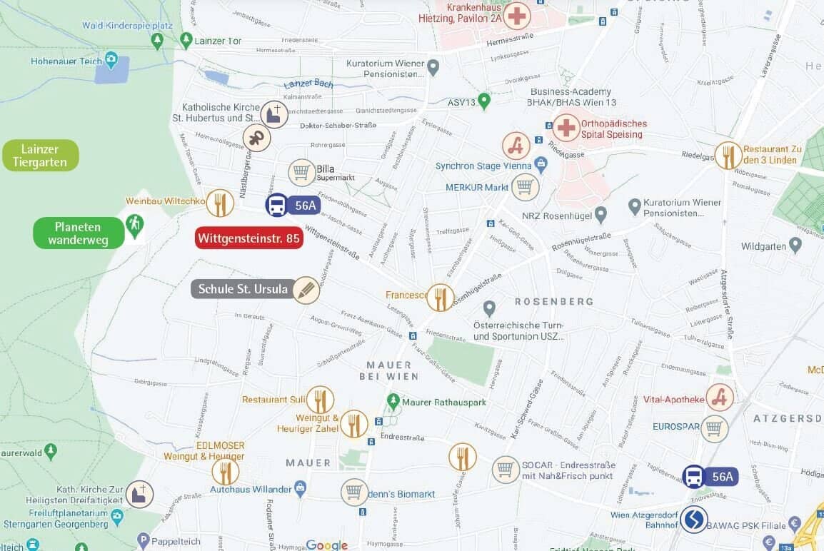 Lageplan mit wichtigen Infos