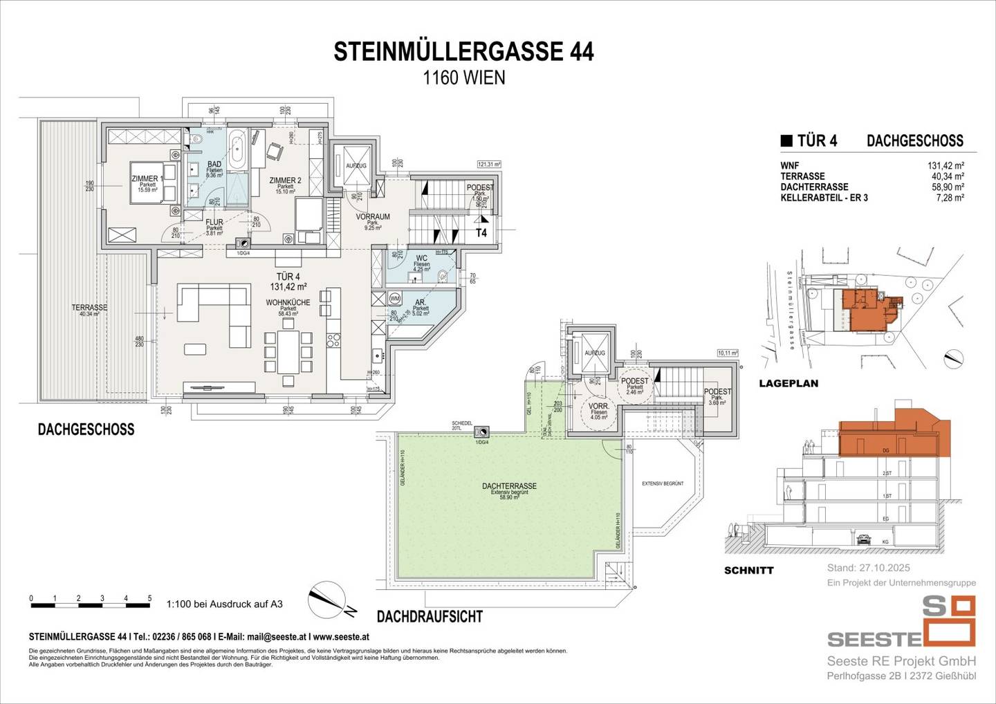 Exclusive apartments 131 m² to 177 m² near the Wilhelminenberg with panoramic view pre registration possible