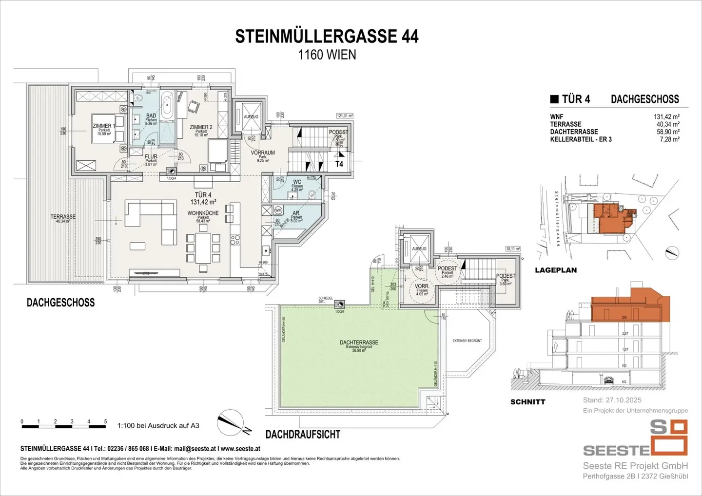 Exclusive apartments 131 m² to 177 m² near the Wilhelminenberg with panoramic view pre registration possible