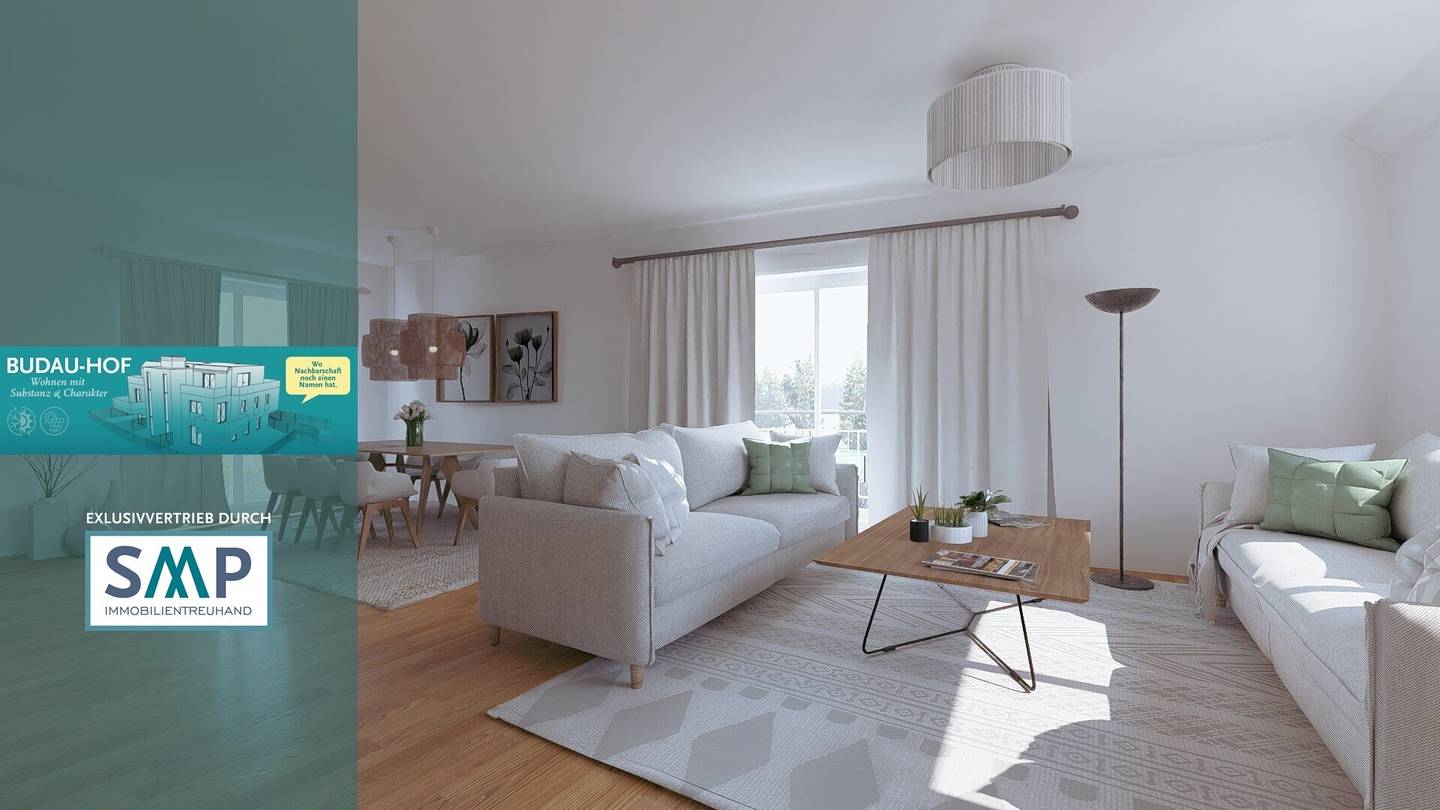 BUDAU-HOF | Wohnen mit Substanz und Charakter: Die DG-Wohnung mit Rundum-Terrasse