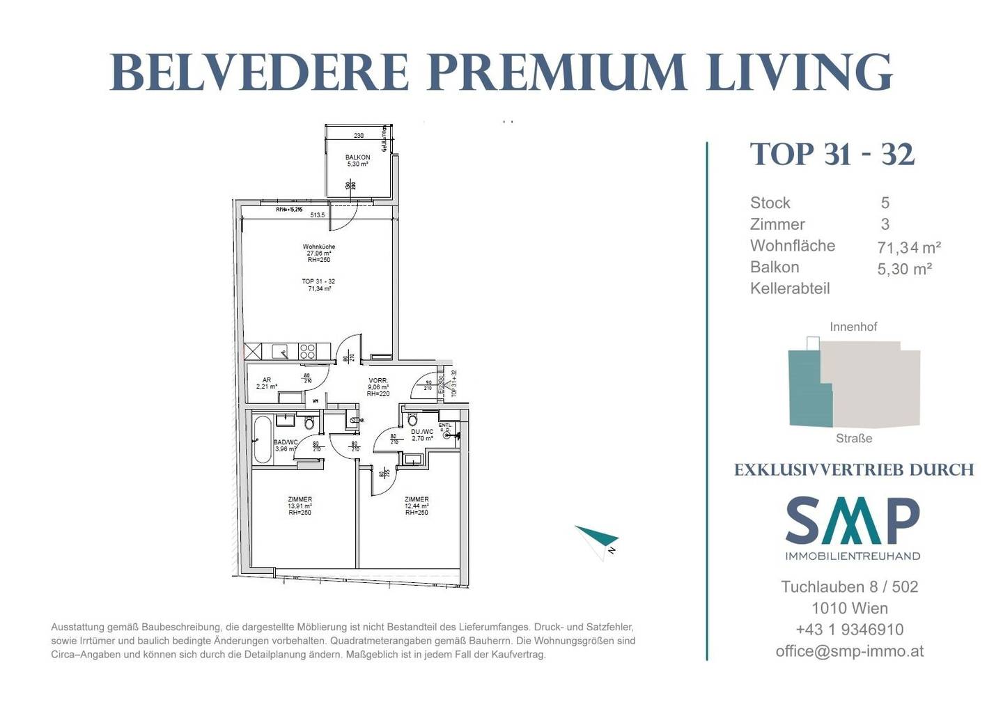 Belvedere Premium Living: 3-Zi. Whg. & Balkon