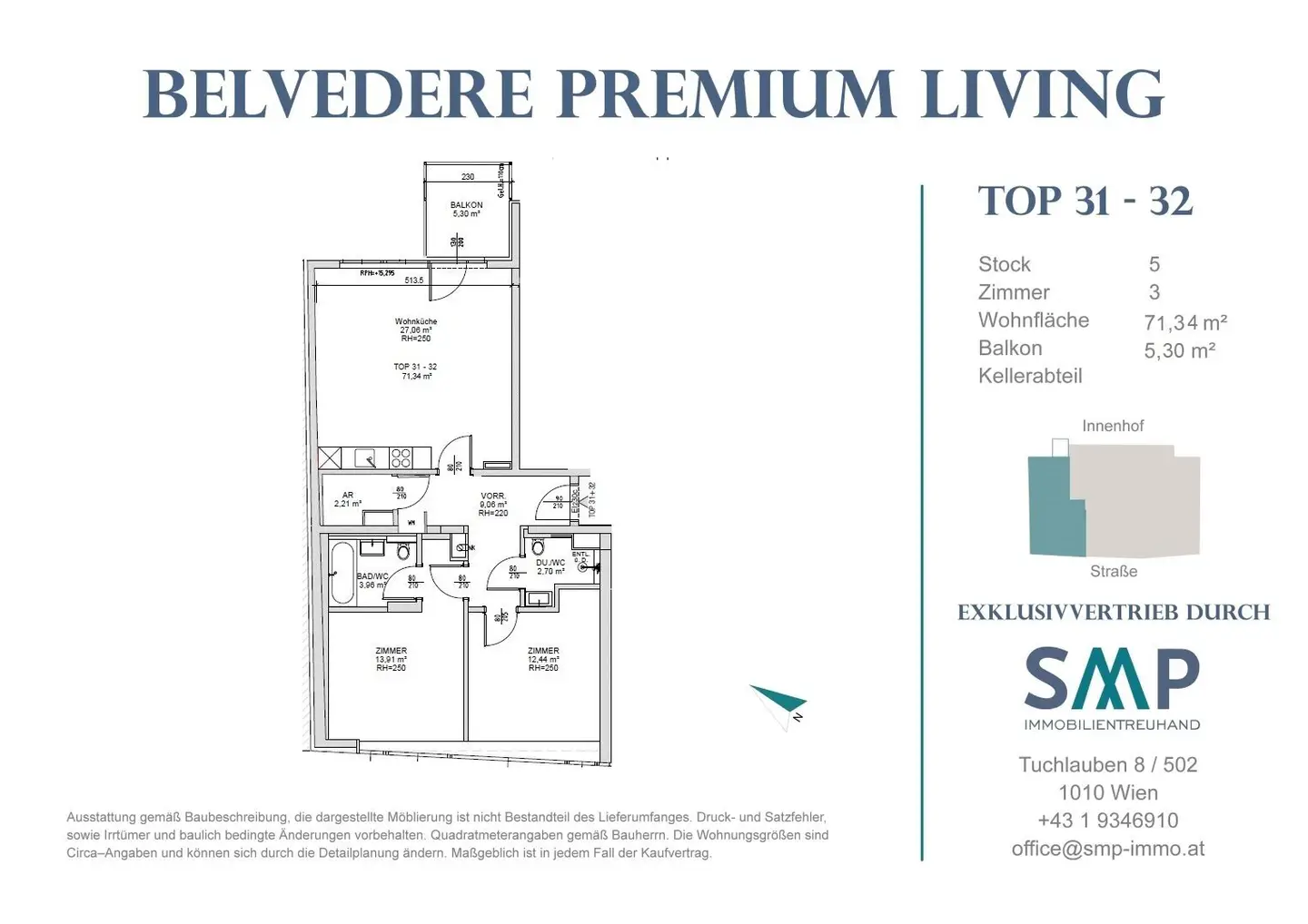 Belvedere Premium Living: 3 Room Apartment & Balcony