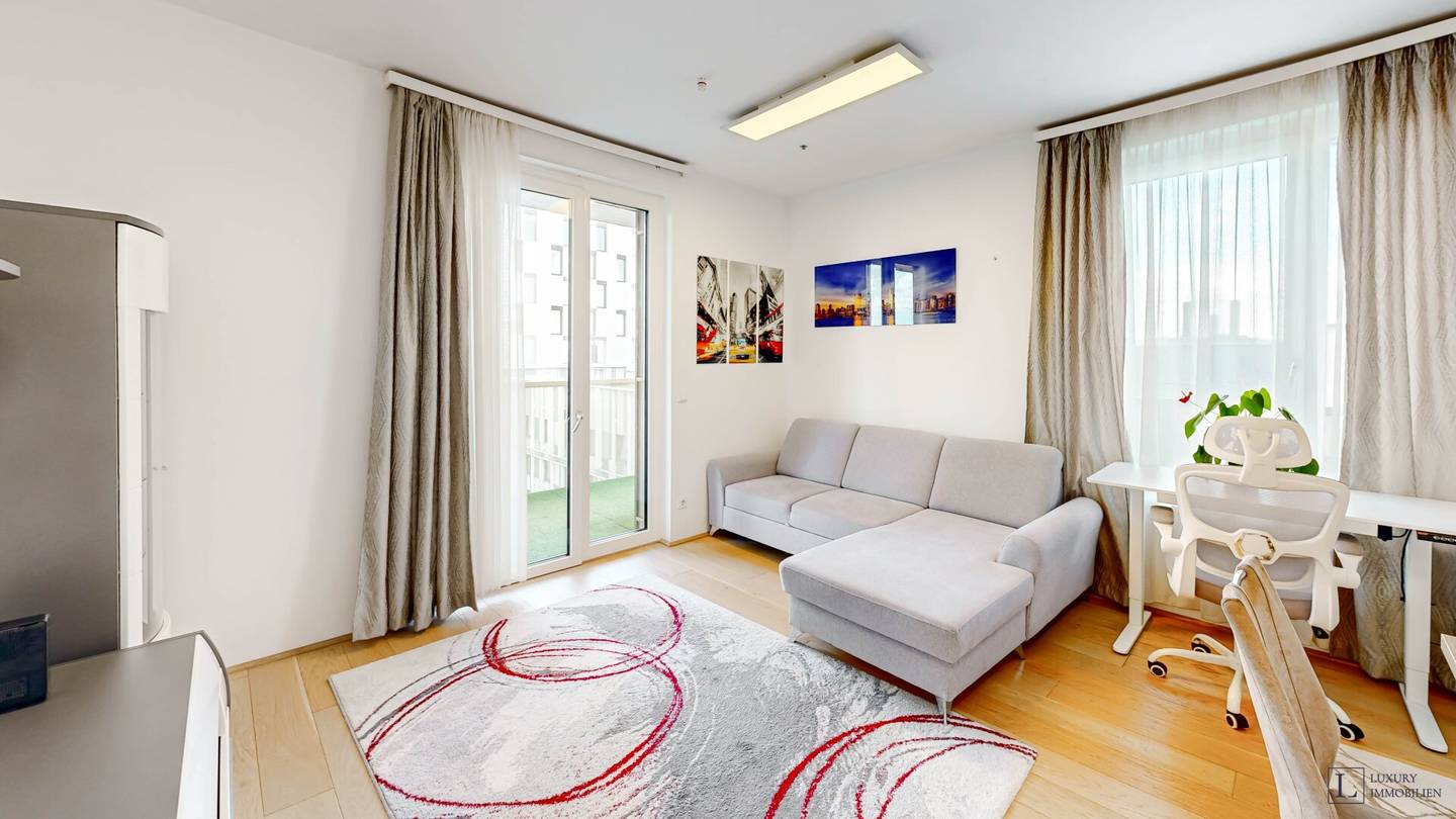 Möblierte 2-Zimmer-Wohnung mit Terrasse und Fernblick zu vermieten — Quartier Belvedere