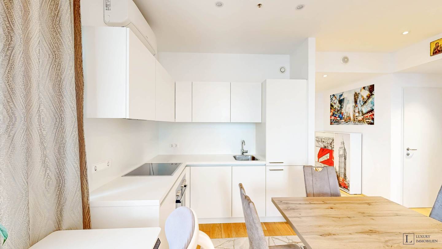 Möblierte 2-Zimmer-Wohnung mit Terrasse und Fernblick zu vermieten — Quartier Belvedere