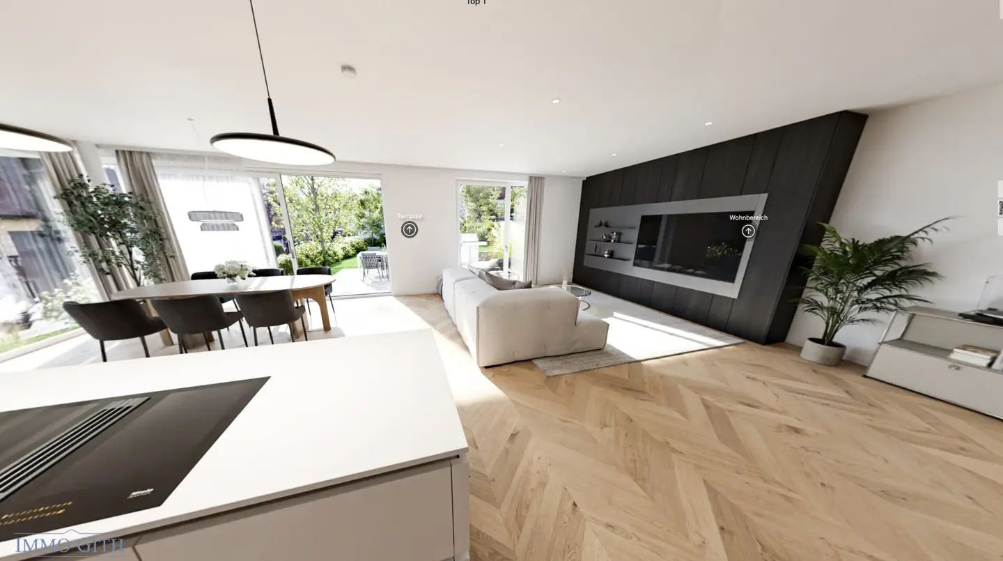Exclusive approx. 152 m² large three room attic residence with approx. 26 m² terrace in Refugium Sonnberg for sale, penthouse flair over Perchtoldsdorf's rooftops