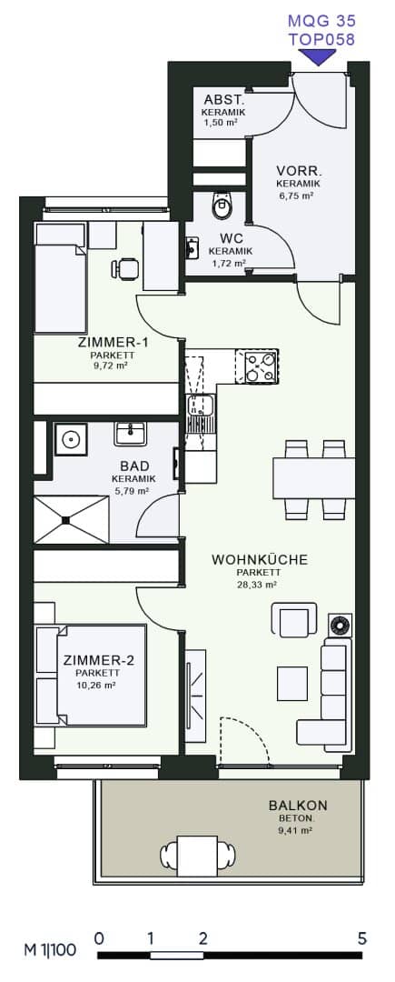 Modernes Wohnen im Neubau – Erstbezug im MQG