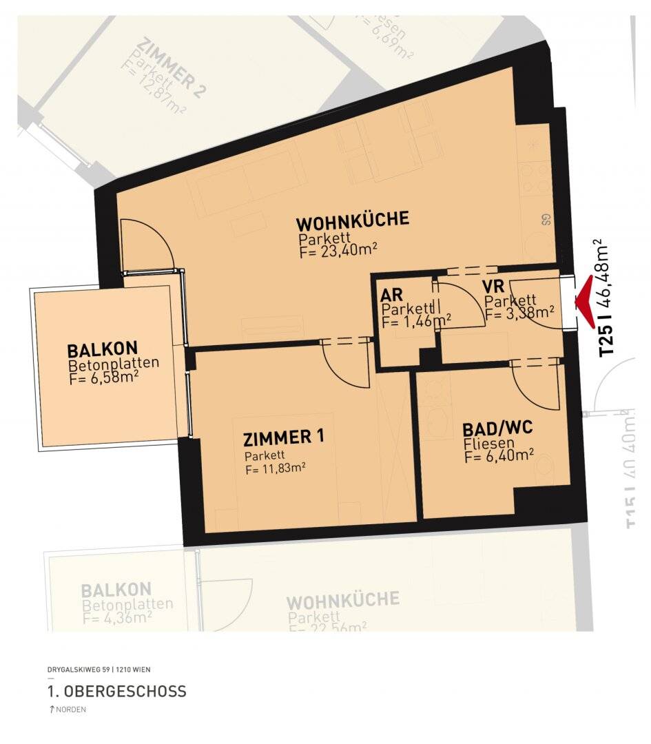 Stadtnah wohnen, naturnah genießen – Erstbezug mit Balkon nahe der Alten Donau.