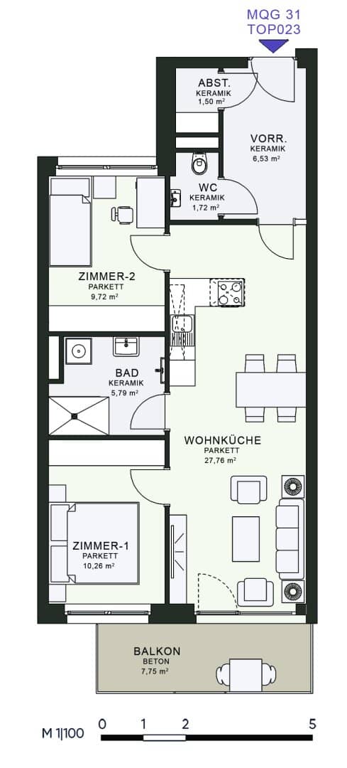 Modernes Wohnen im Neubau – Erstbezug im MQG