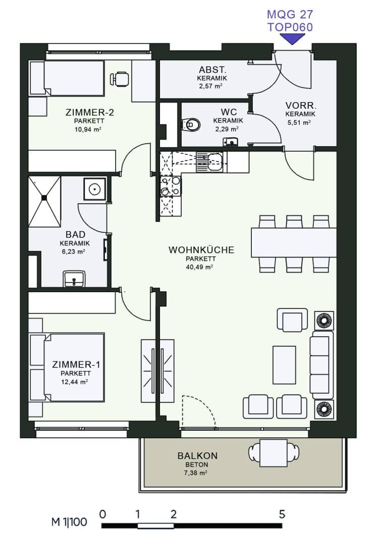 Modernes Wohnen im Neubau – Erstbezug im MQG