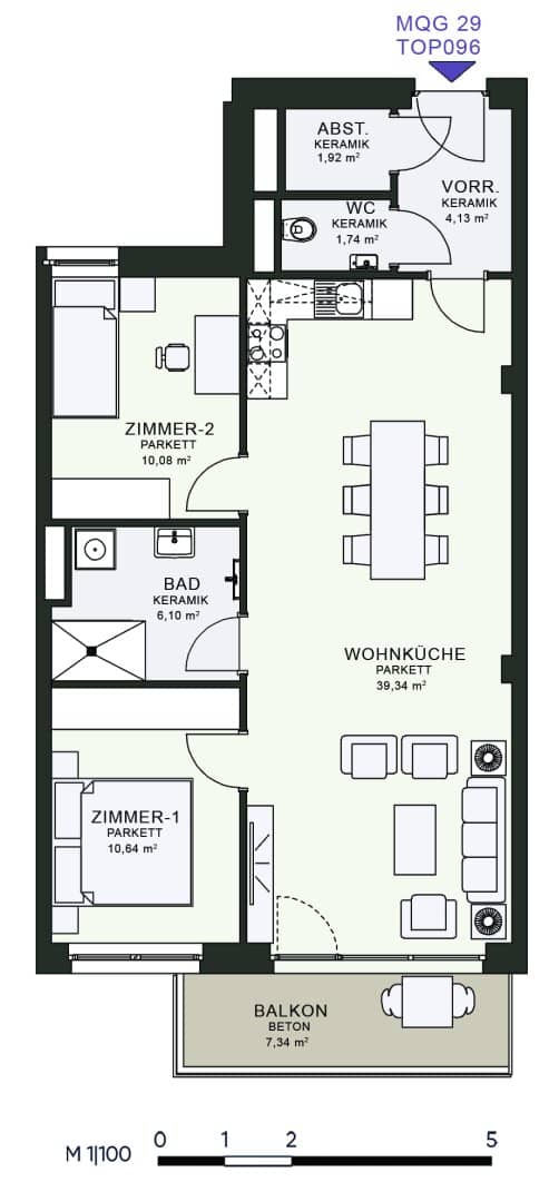 Modernes Wohnen im Neubau – Erstbezug im MQG