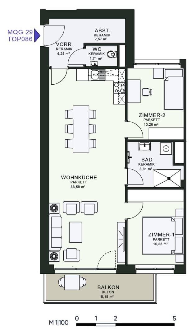 Modernes Wohnen im Neubau – Erstbezug im MQG