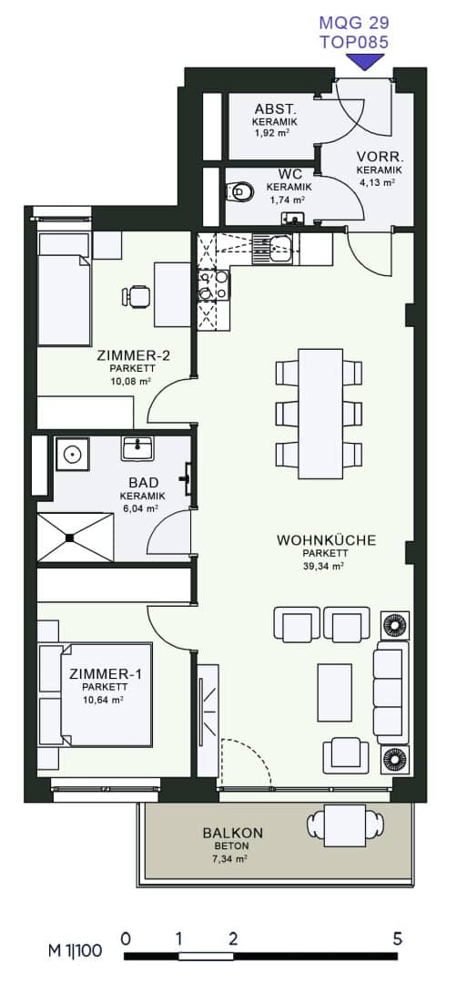 Modern living in the new building, first occupancy in MQG,