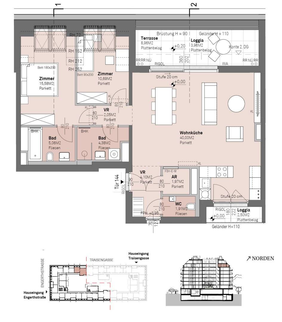 Provision-free - Modern living on the Danube riverbank with Danube view