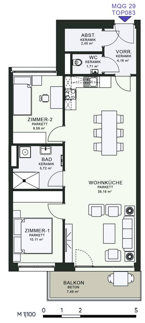 Modernes Wohnen im Neubau – Erstbezug im MQG