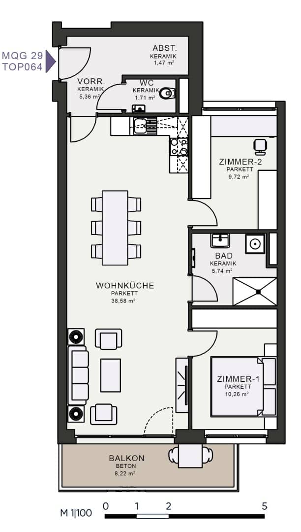 Modernes Wohnen im Neubau – Erstbezug im MQG