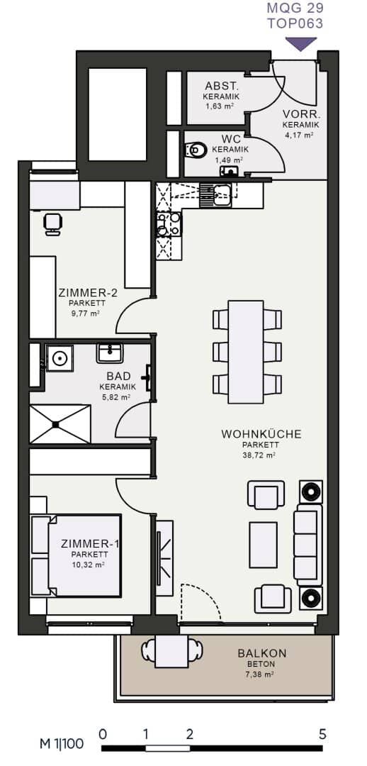 Modernes Wohnen im Neubau – Erstbezug im MQG